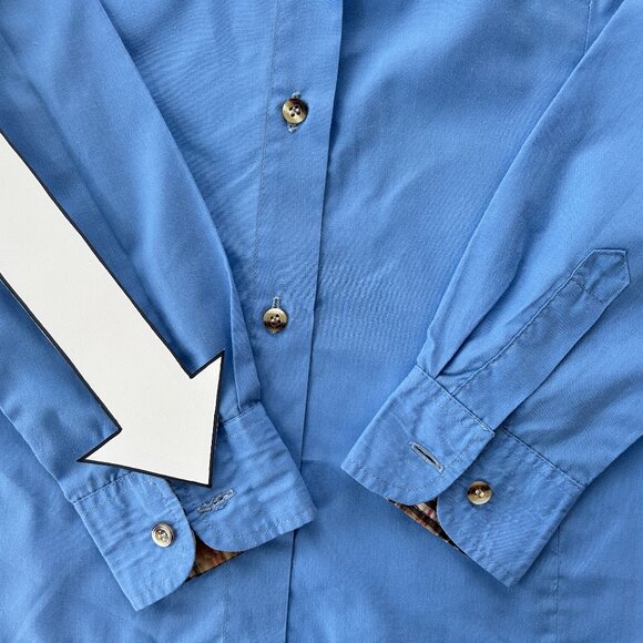 Rare Vintage Burberry Blue Cotton Shirt – Preppy Minimalist - Women's Medium - Picture 11 of 14